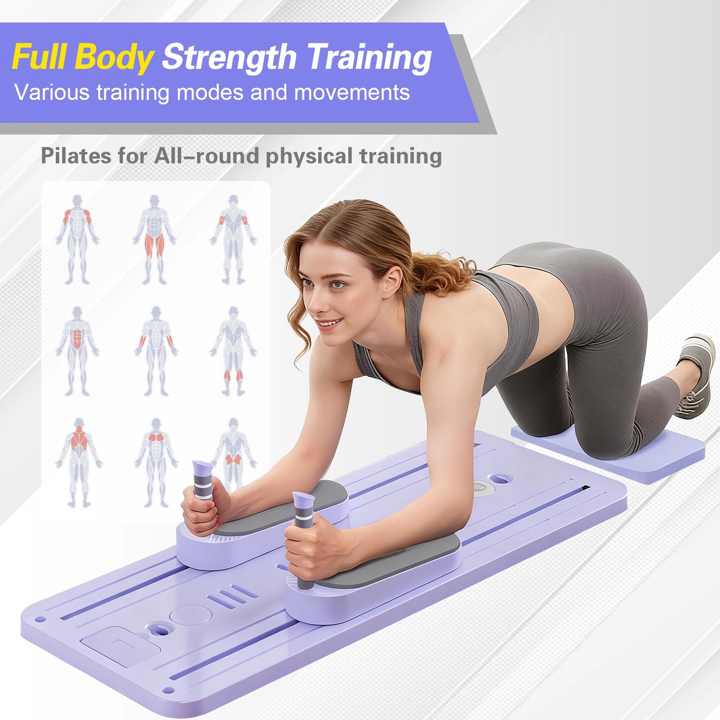 Foldable Pilates Bar Ab Board Full Body Workout Equipment