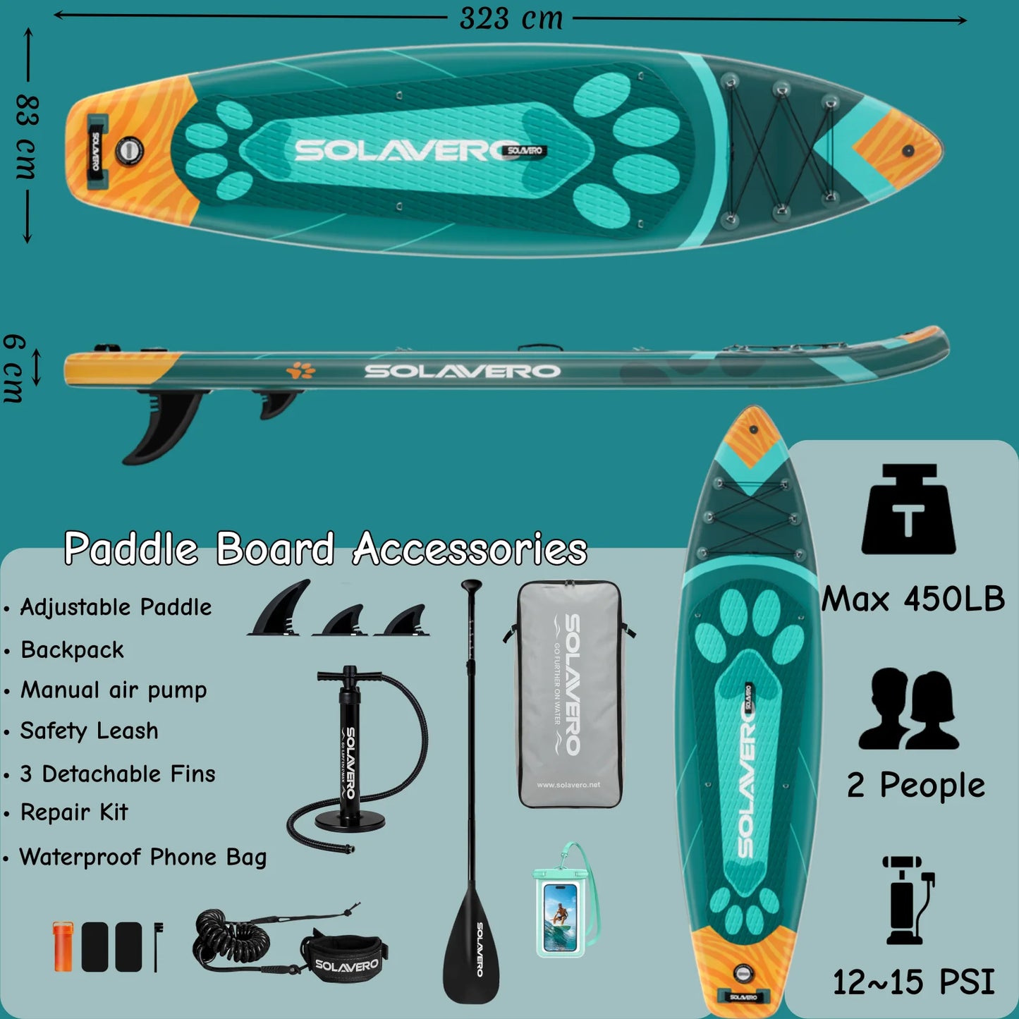 Inflatable Stand Up Paddle Board With EVA Deck For Sea