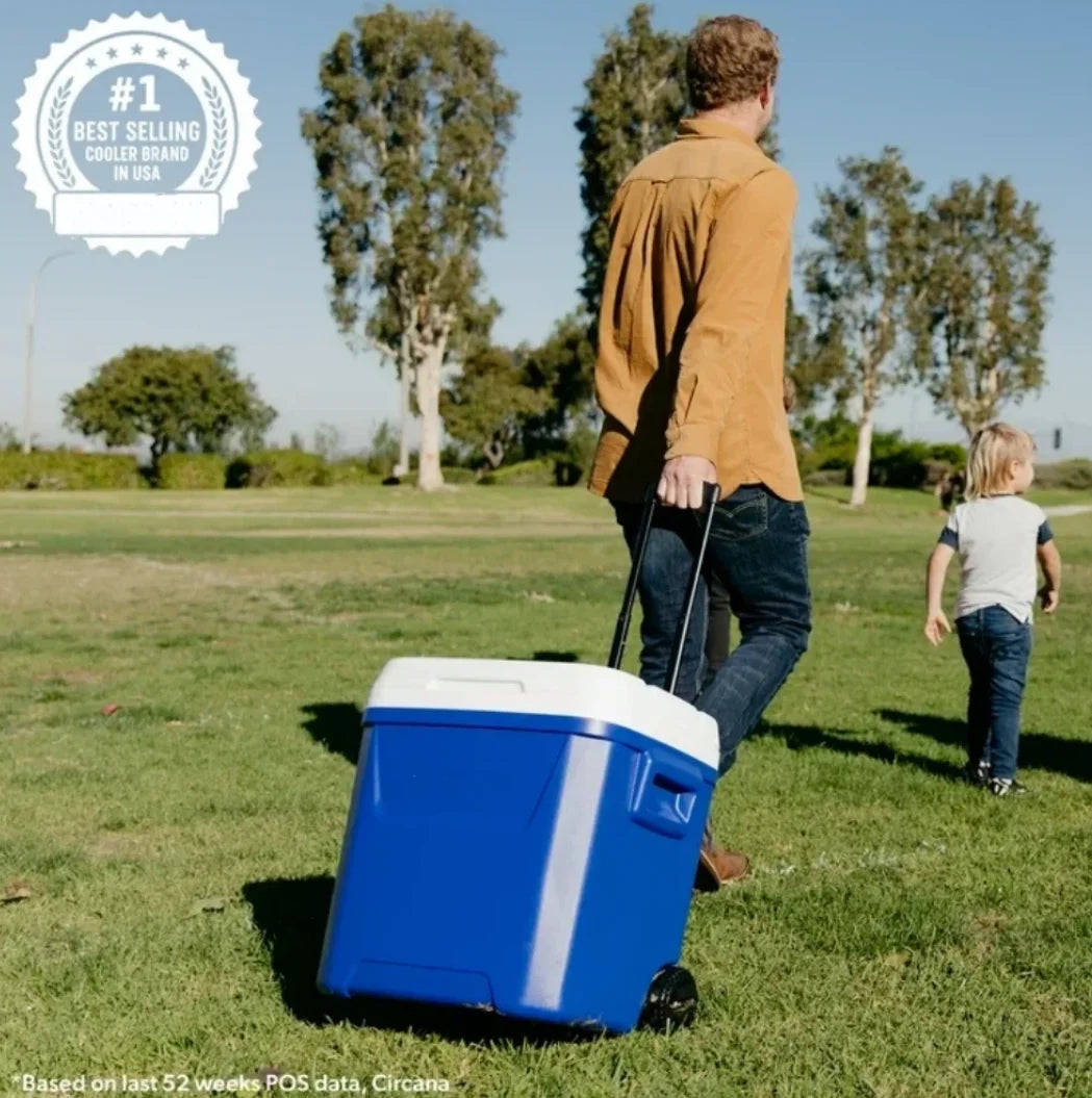 Wheeled Ice Chest Cooler With Long Lasting Ice Retention