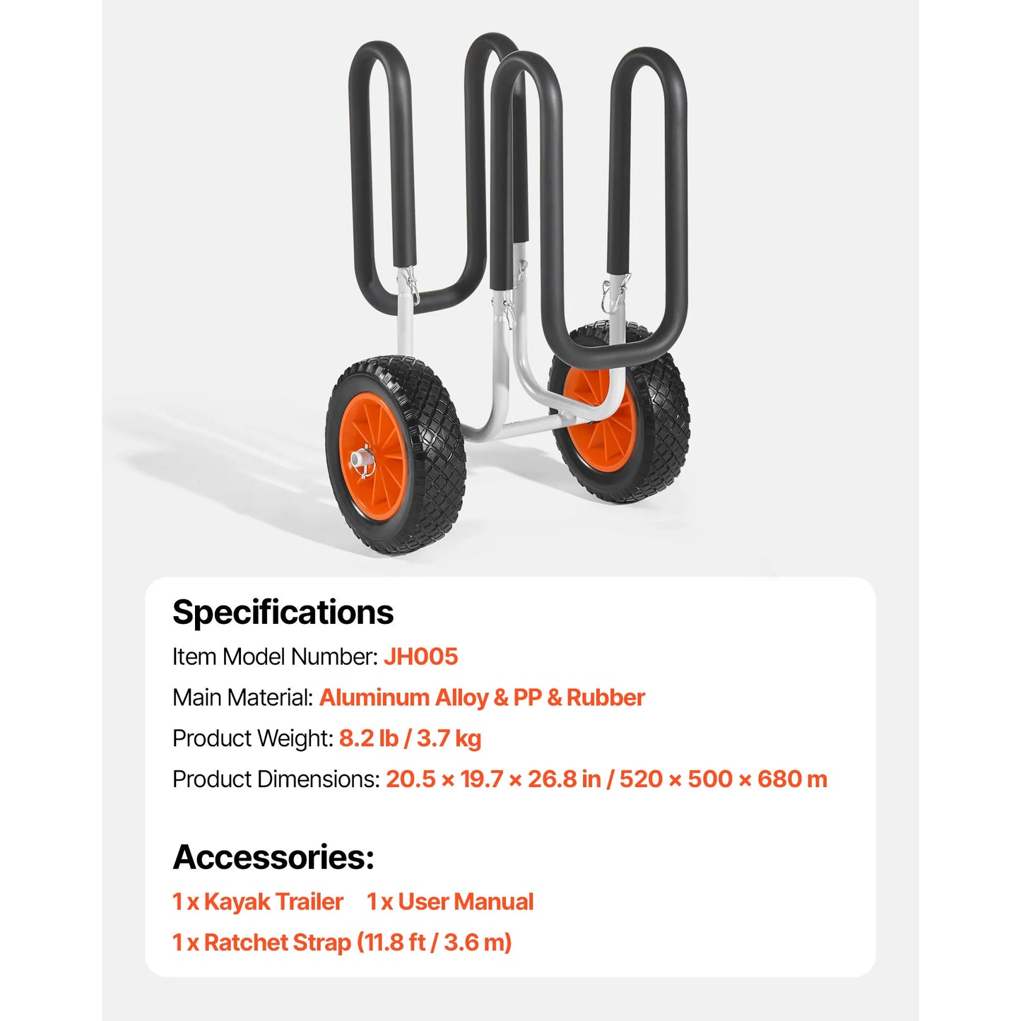 SucceBuy Kayak Cart 150 Lb Paddleboard Trolley