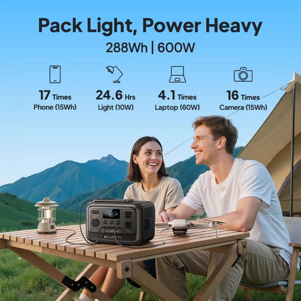 BLUETTI Elite 30 V2 Portable Power Station 288Wh Solar Generator