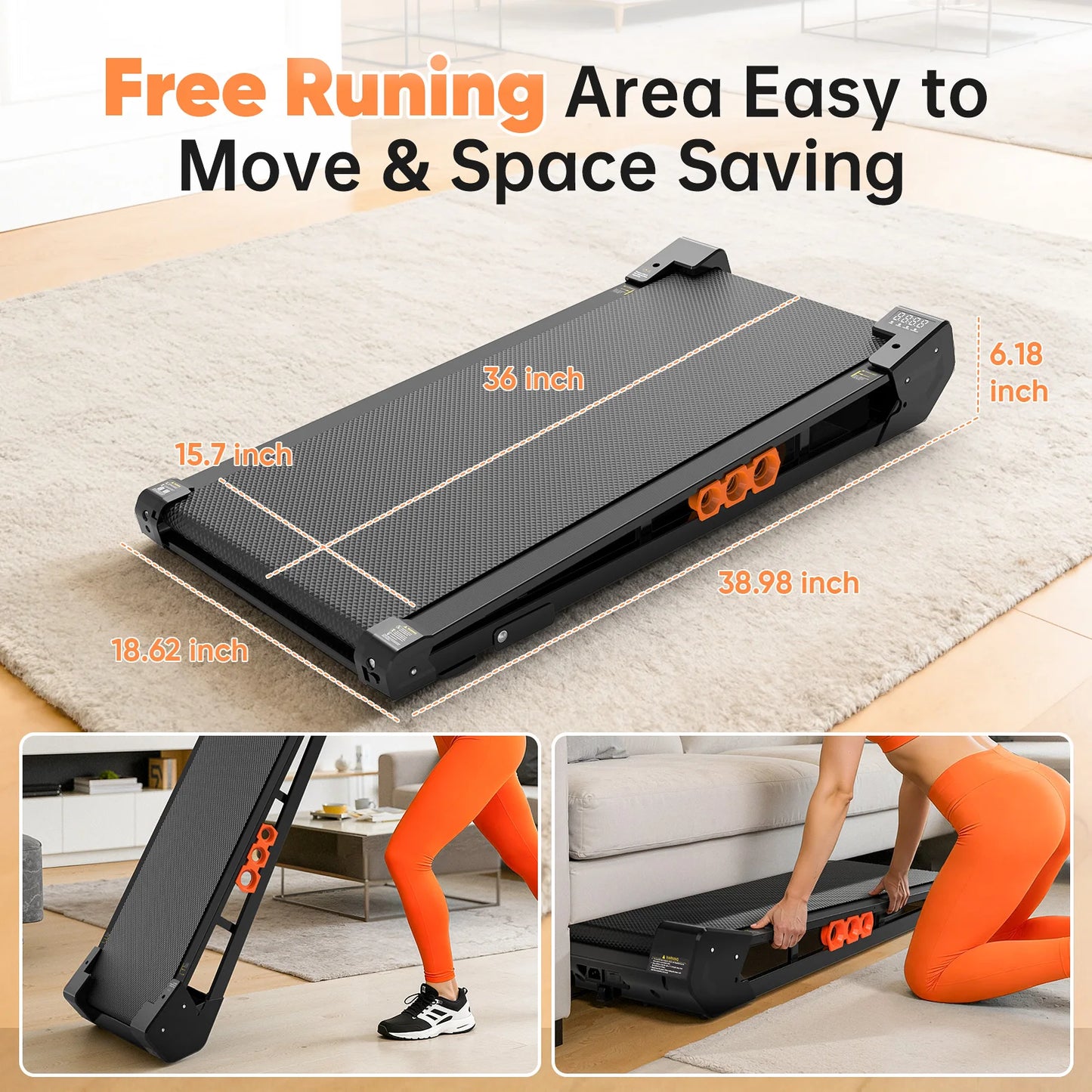 AKLUER Walking Vibration Pad Treadmill With Incline And Remote Control
