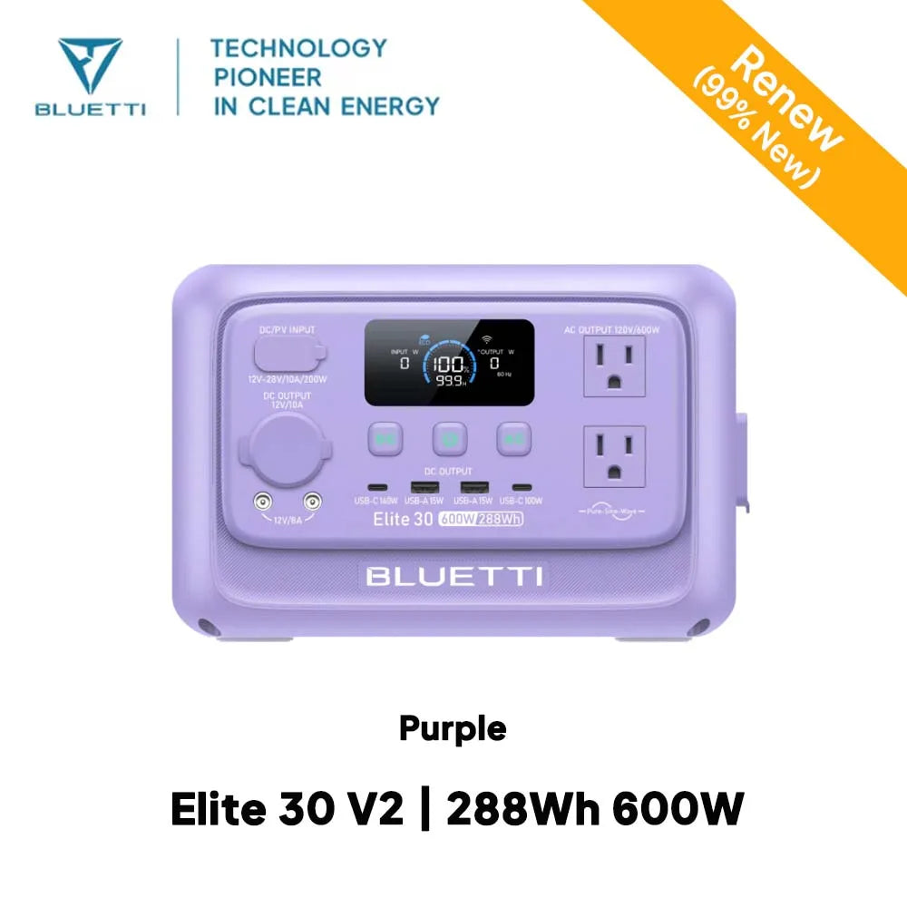 BLUETTI Elite 30 V2 Portable Power Station 288Wh Solar Generator