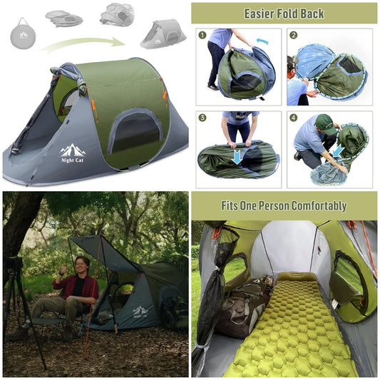 YTYIN Pop Up Camping Tent Waterproof Instant Setup Outdoor