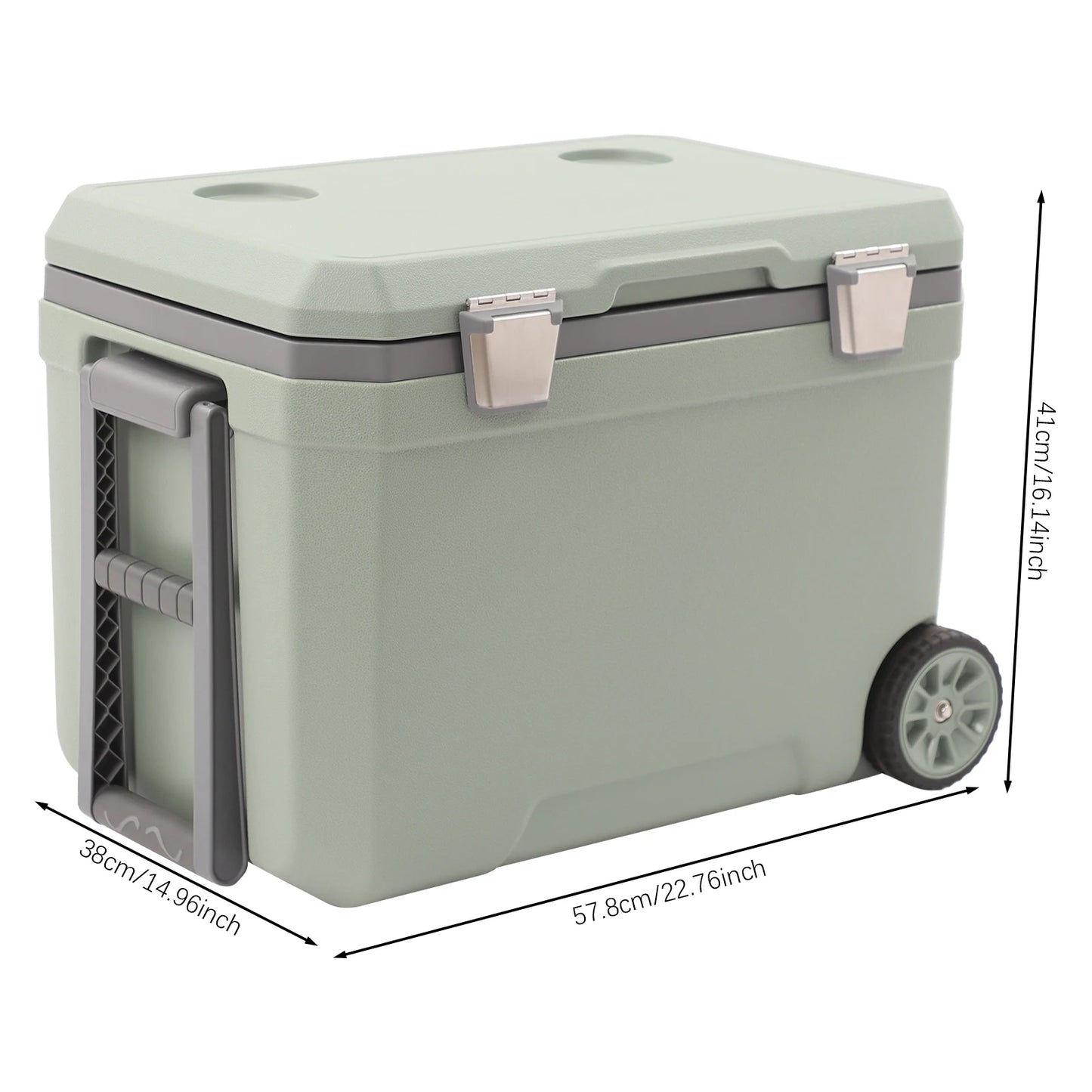 Insulated Wheeled Portable Cooler For Outdoor Fishing