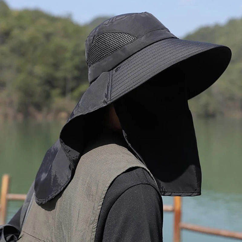 UV Protection Outdoor Hat With Neck Flap For Men Women
