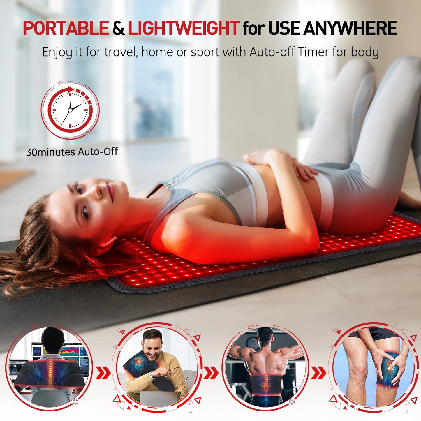 Astarexin Red Light Therapy Heating Pad For Body And Back Pain Relief