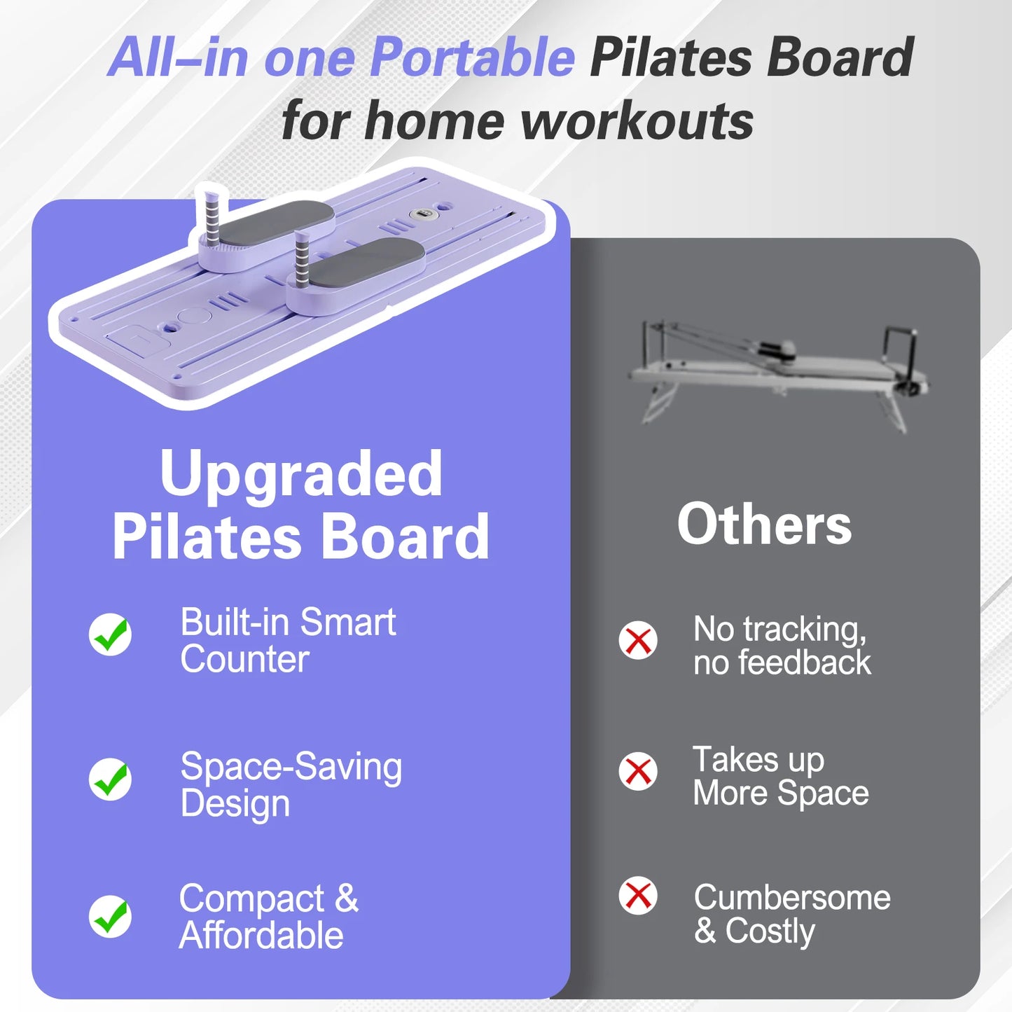Foldable Pilates Bar Ab Board Full Body Workout Equipment