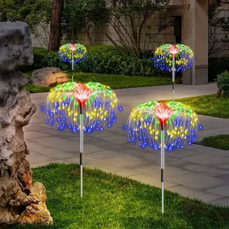 60 LEDs Solar Firework Lights Outdoor Garden Pathway Lighting