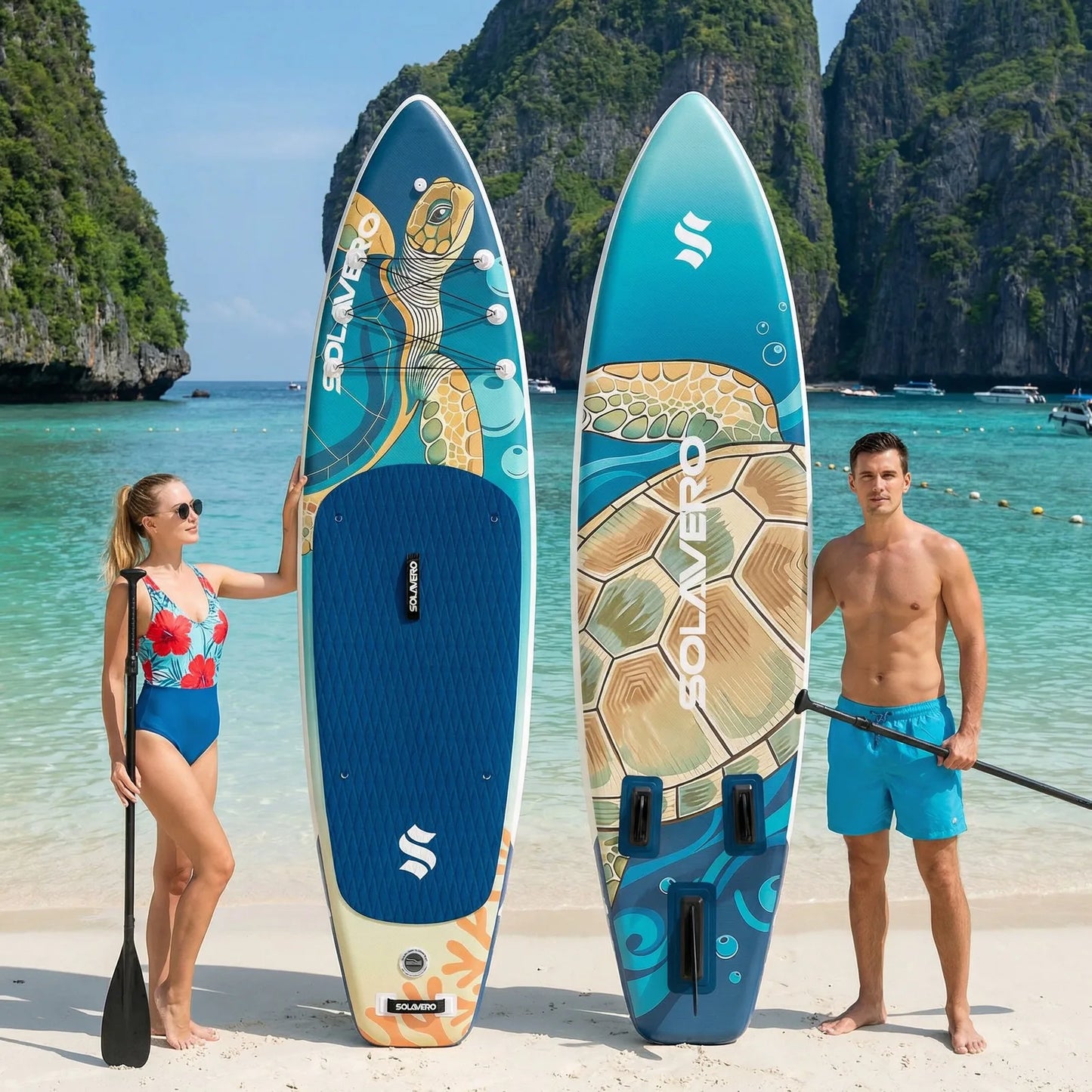 Inflatable Stand Up Paddle Board With EVA Deck For Sea