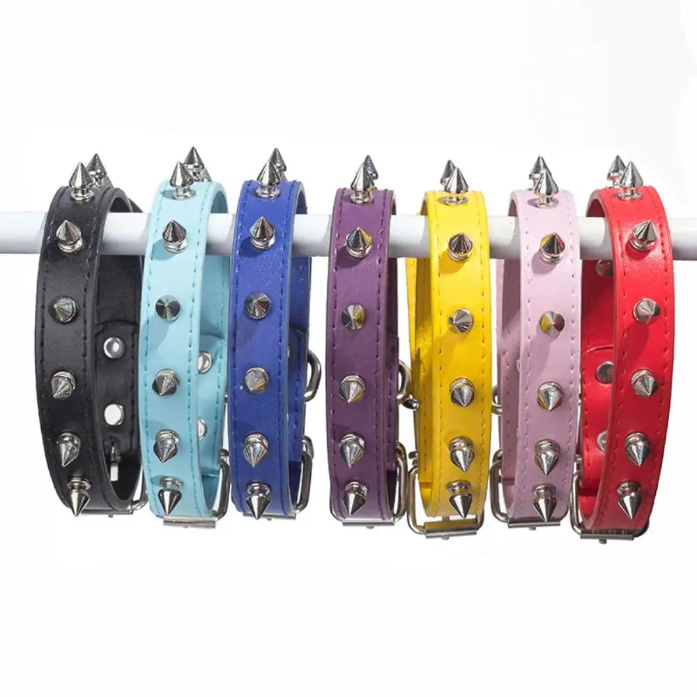 PU Leather Spiked Collar For Cats And Dogs Adjustable