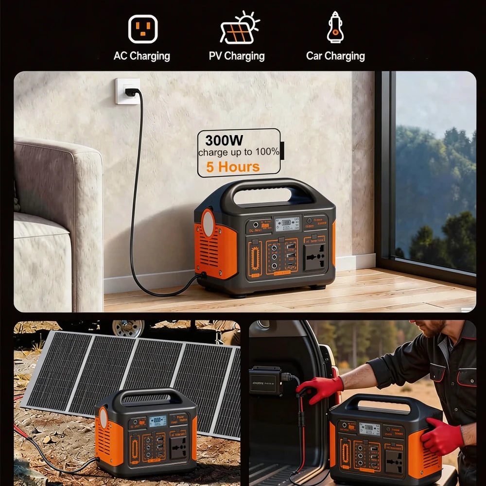 GaiaRay 500W Portable Power Station With 460.8Wh LiFePO4 Battery