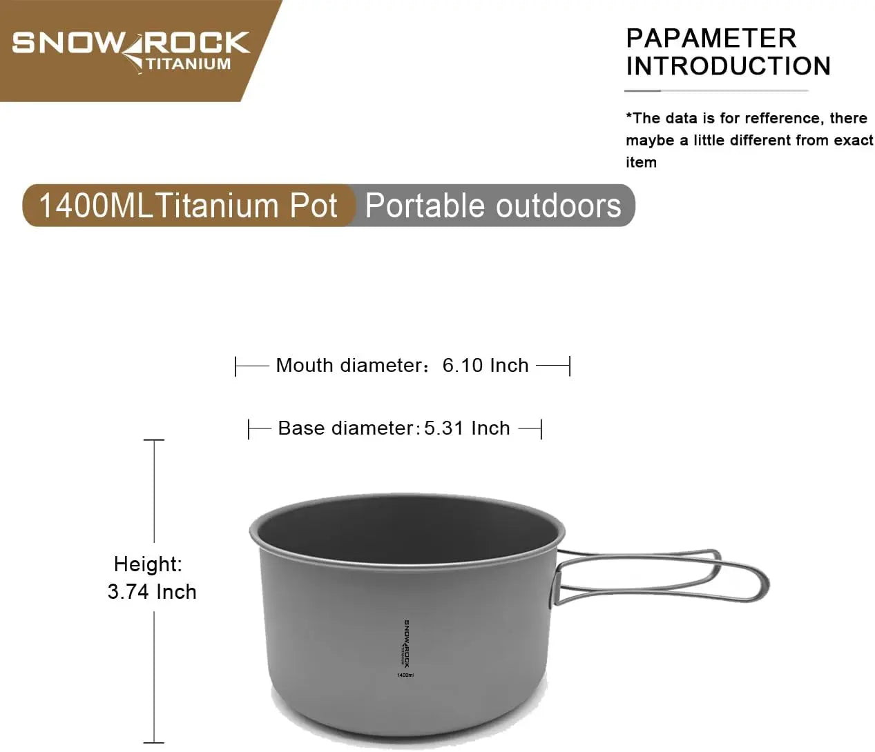 Titanium 3 In 1 Cookware Set With Folding Handle For Camping